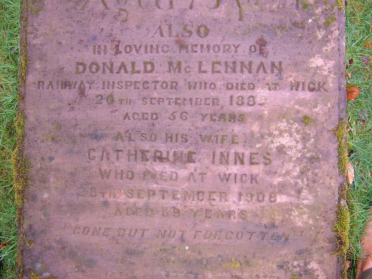 Photo of headstones/FODDERTY CEMETERY - MacLennan gravestone. 006